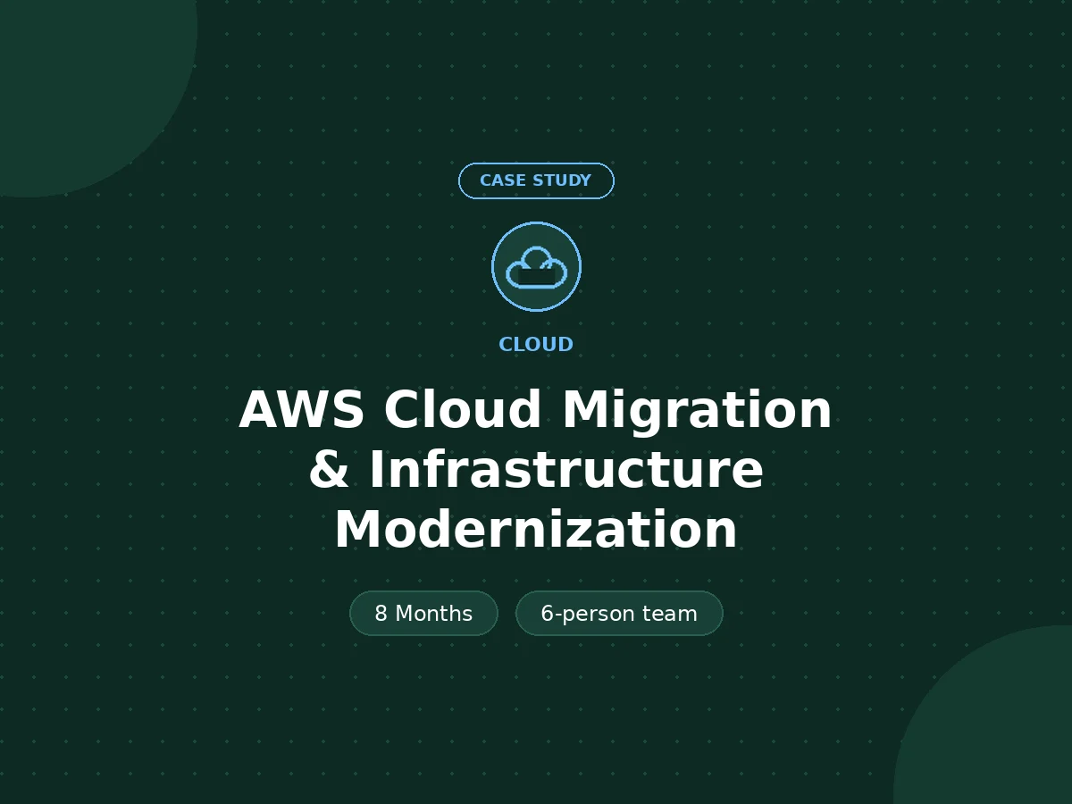 AWS Cloud Migration & Infrastructure Modernization - Cloud case study